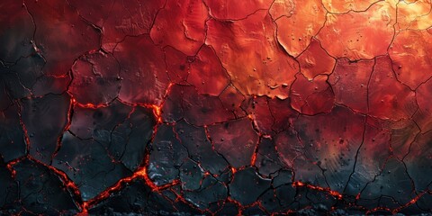 Sticker - Cracked Surface with Molten Lava