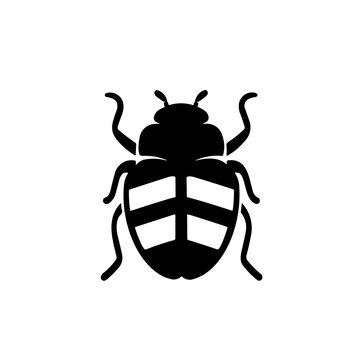 Simple bettle isolated flat black icon