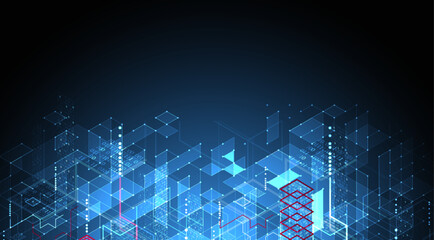 Aufkleber - Isometric big data processing concept, cloud database. Abstract technology background. Vector illustration