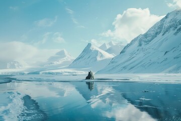 Sticker - Polar Bear in Svalbard, Norway.