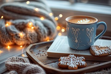 Canvas Print - cup of coffee and cookies