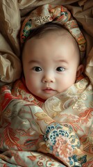 Poster - a one-month-old Chinese baby, newborn 