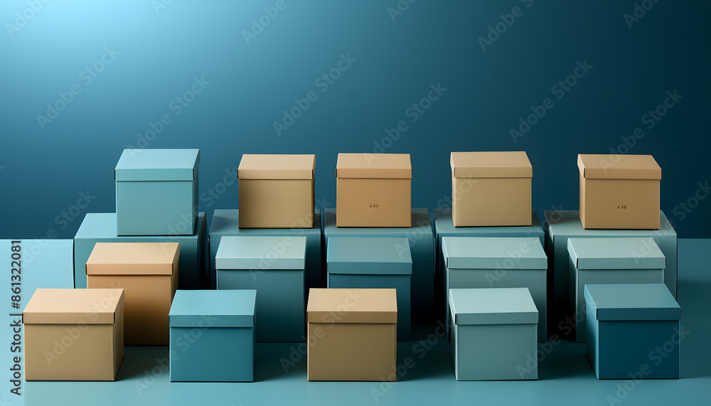 Box With Package cardboard boxes. Heap of cardboard boxes for the delivery of goods ...