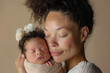 © Kanchanit - Beautiful Bond: Mom with Vitiligo Cradles Her Precious Newborn Baby