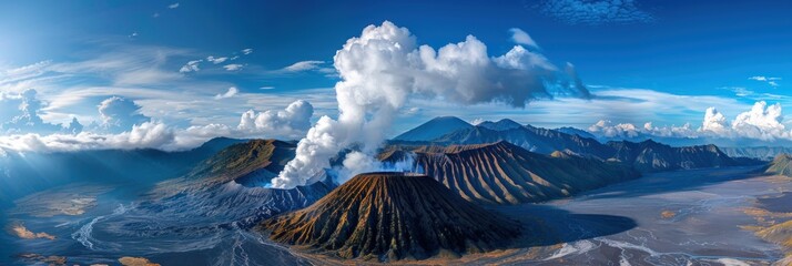 Wall Mural - Volcanic Mountain Landscape with Dramatic Sky