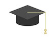 © Gabrieuskal - Sombrero de graduación universitaria en fondo blanco