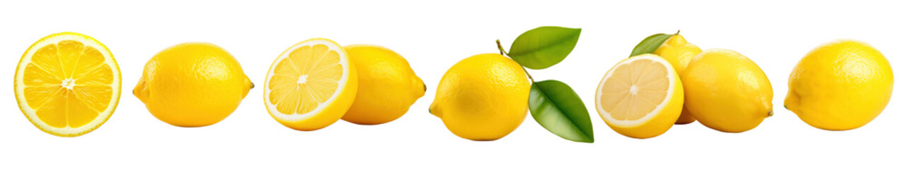 Wall Mural - Lemon png cut out element set