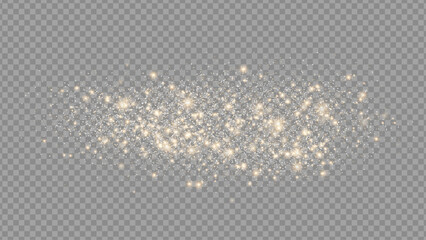 Wall Mural - the dust sparks and golden stars shine with special light. vector sparkles on a transparent backgrou