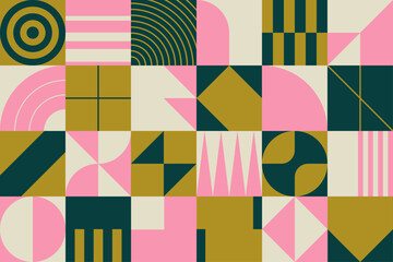 Wall Mural - seamless geometric pattern with shapes