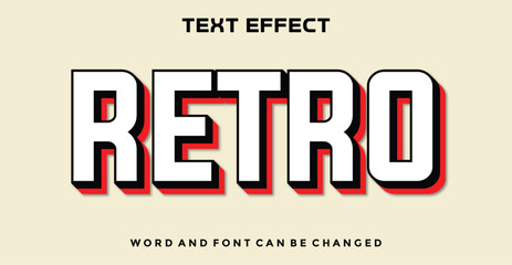 Wall Mural - Retro editable text effect