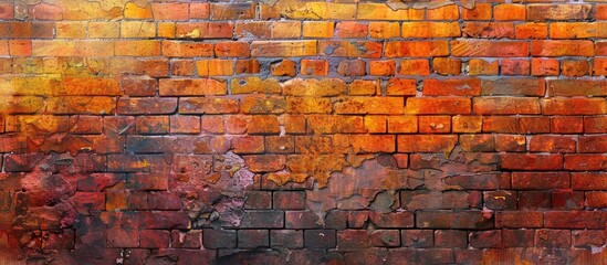 Poster - A brick wall texture creates the perfect backdrop for design and decoration, ideal for a copy space image.