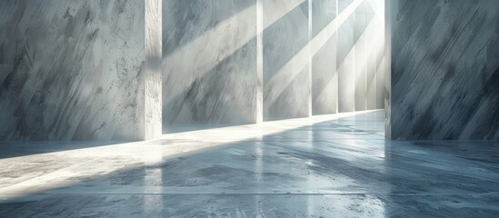 Leinwandbilder - Geometric lines on a grey silver background with white light, perfect for a copy space image.