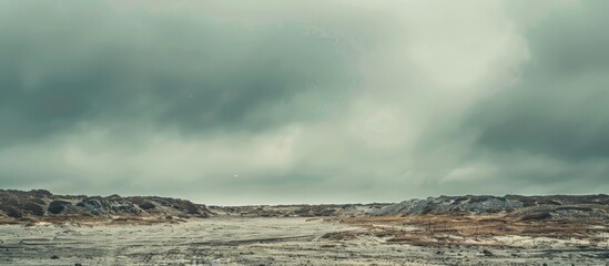 Fototapete - Overcast sky providing a backdrop, suitable for copy space image.