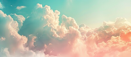 Fototapete - Scenic sky with soft clouds, providing a perfect copy space image.