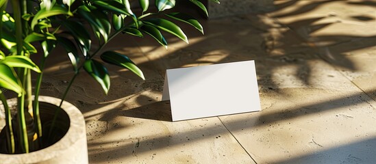 Poster - Business card mockup featuring shadows for copy space image.