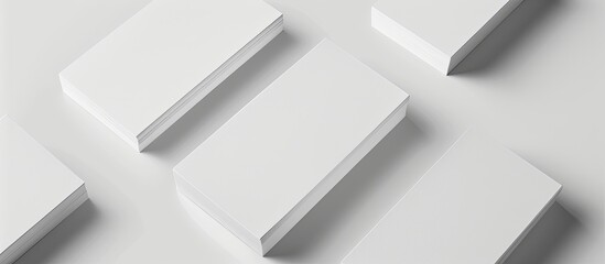 Poster - Business card mockup isolated on white background with ample copy space image.