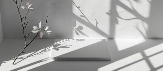Poster - Business card mockup featuring shadows for copy space image.