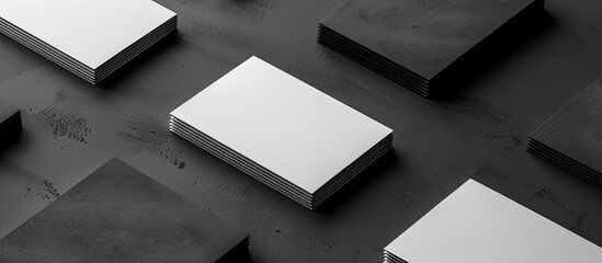 Poster - Business card mockup featuring shadows for copy space image.