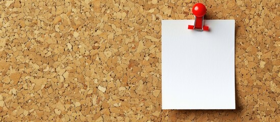 Poster - Cork background with pinned paper note, providing copy space image.