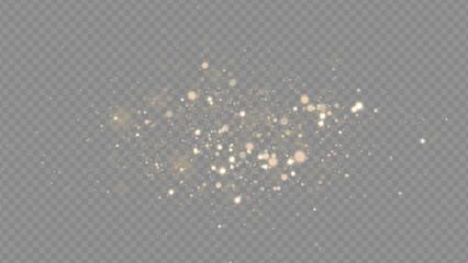 Wall Mural - golden dust light png. christmas glowing bokeh confetti and sparkle overlay texture for your design.