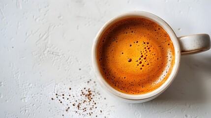 Canvas Print - Elegant Espresso Drink with Rich Crema on Minimalist White Background