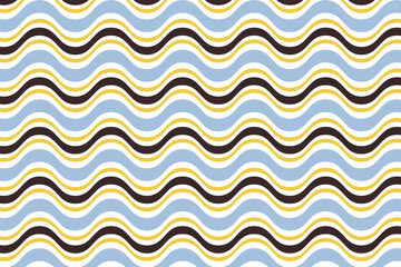 Wall Mural - simple abstract sky yellow black color horizontal zig zag line wavy pattern 