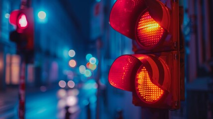 Aufkleber - Close-up of a traffic light timer counting down the seconds before signal change