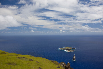 Wall Mural - Easter Island landscape on a sunny autumn day