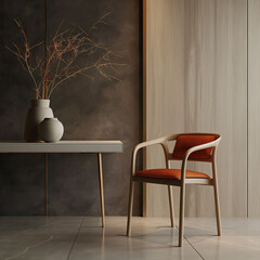 Wall Mural - Modern designer chair. Textile, leather, wooden chair