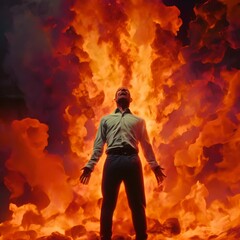 Poster - a man on fire background