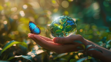 Poster - The Blue Butterfly and Globe