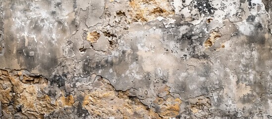 Aufkleber - An aged concrete wall with a rough texture in a copy space image.