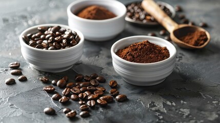 Poster - Bowls of Coffee and Beans