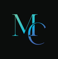 Wall Mural - MC Luxury Initial CM Monogram classic elegant style logo	