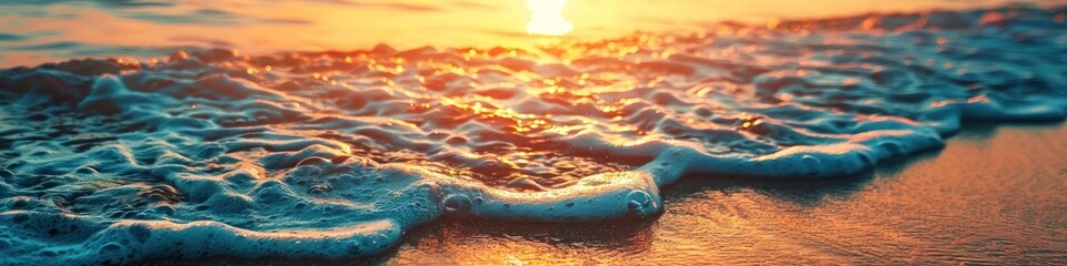Poster - Golden Sunset Waves