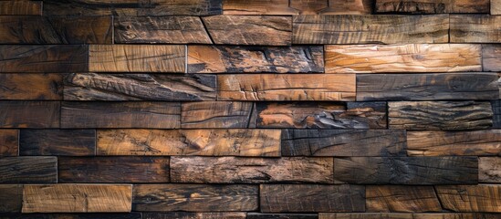 Poster - Close-up of a wooden textured wall for design with copy space image.