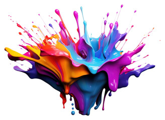 Wall Mural - PNG Paint splash art purple white background.