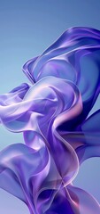 Wall Mural - Abstract 3D illustration with intertwining translucent purple and blue tubes