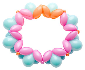 Wall Mural - PNG A balloon twisting in the shape of a flower crown balloon jewelry white background celebration.