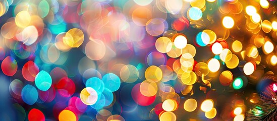 Aufkleber - An image featuring vibrant lights in bokeh circles on New Year's Day with ample copy space.