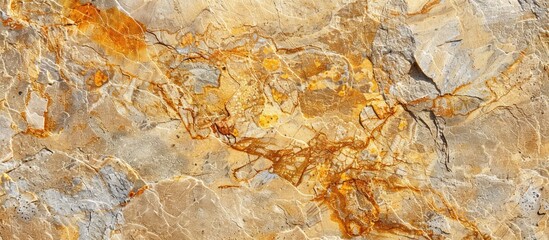 Aufkleber - Close-up view of a light golden painted granite stone background with space for text, ideal as a copy space image.