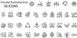 © Galib Hasan - Set of circular economy icons. Line art style icons bundle. vector illustration