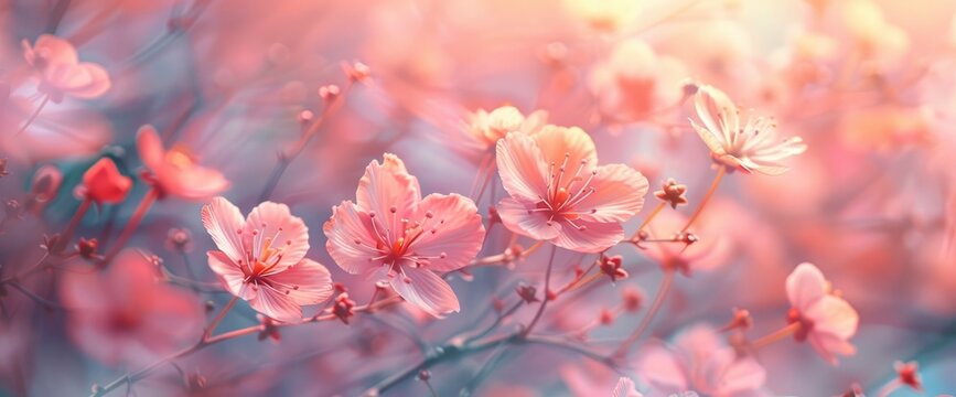 Floral Abstract Pastel Background, Creating A Soft And Dreamy Atmosphere