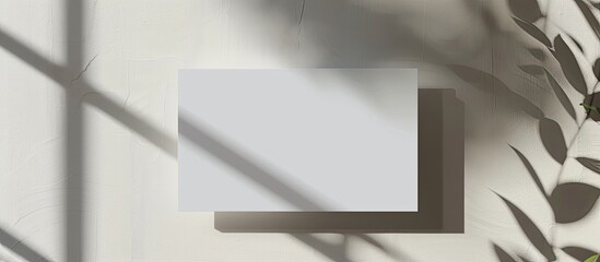 Poster - Business card mockup featuring shadows for copy space image.