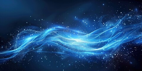 Wall Mural - Abstract Blue Swirling Light with Sparkle Effect