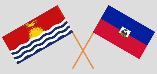 Wall Mural - Crossed flags of Kiribati and Republic of Haiti. Official colors. Correct proportion