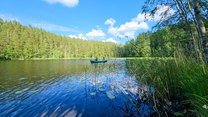 View of The Haukkalampi in summer, Nuuksio National Park, Espoo, Finland