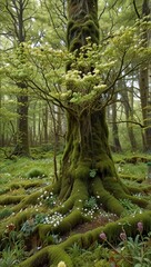 Wall Mural - moss covered tree