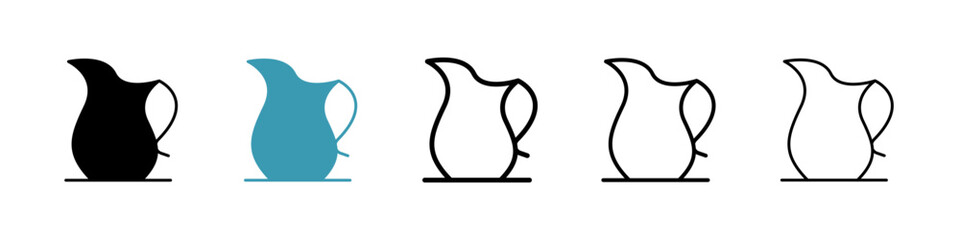 Sticker - Jug line icon vector set.