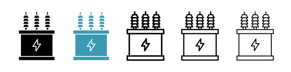 Wall Mural - Transformer line icon vector set.